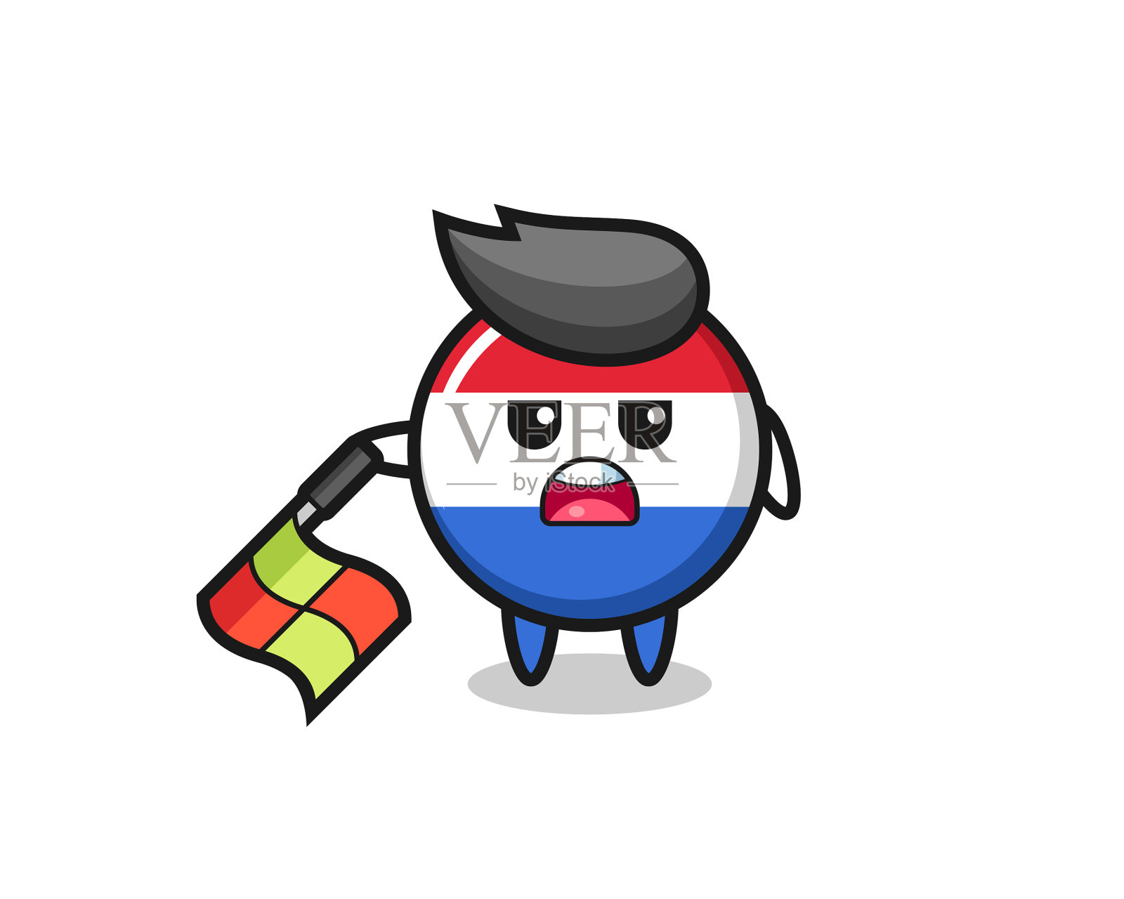 荷兰国旗徽章人物为线裁判插画图片素材