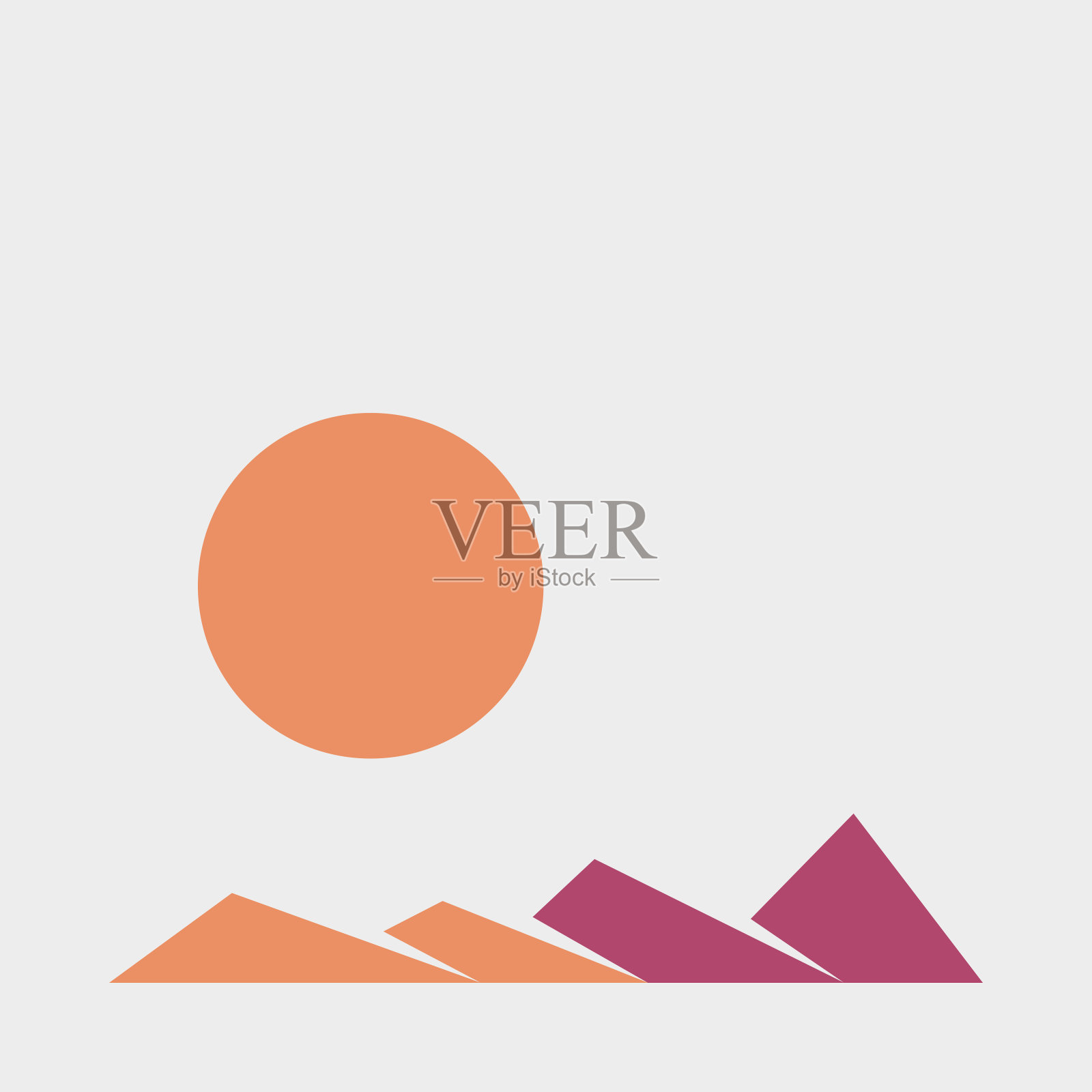 几何山脉剪影生成艺术海报插图插画图片素材