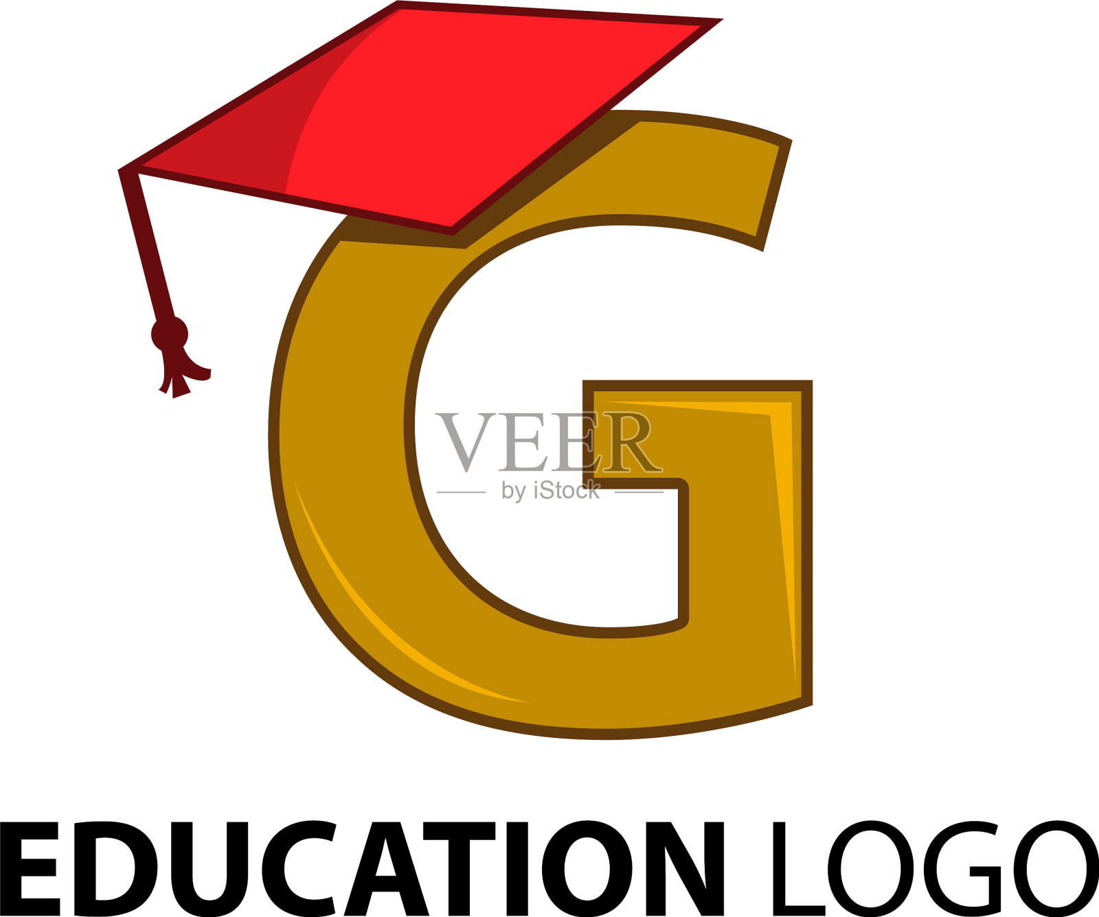 毕业标志股票字母g教育标志插画图片素材