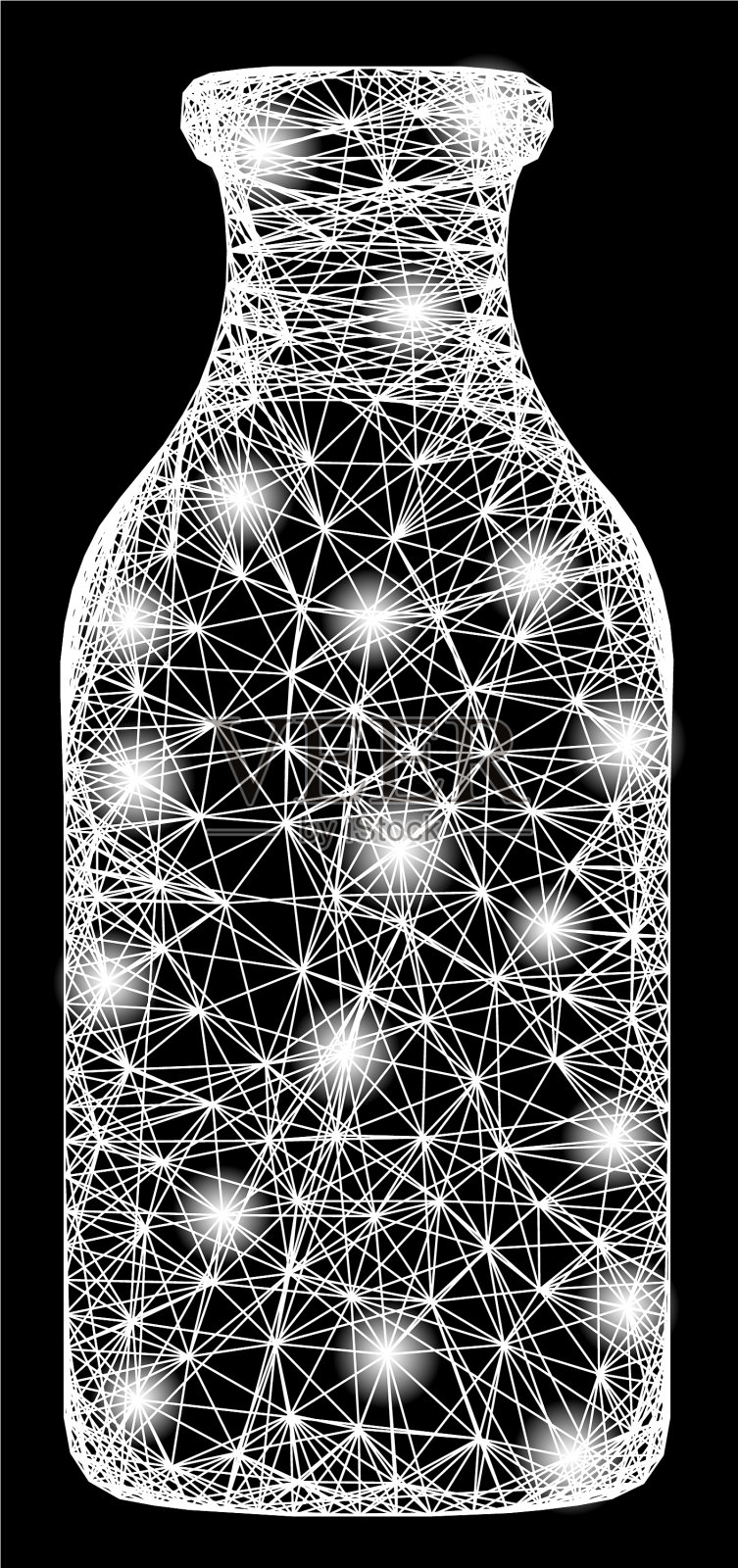 网瓶网带有明亮的眩光点插画图片素材