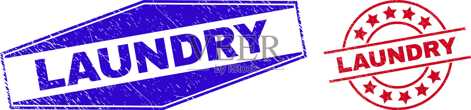 圆形和六角形洗衣用橡胶印章密封件插画图片素材