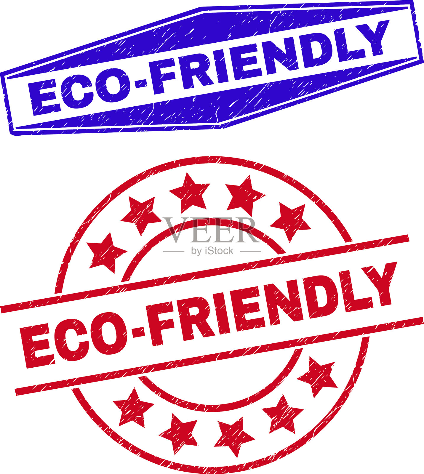 环保不洁印章印章圈和插画图片素材