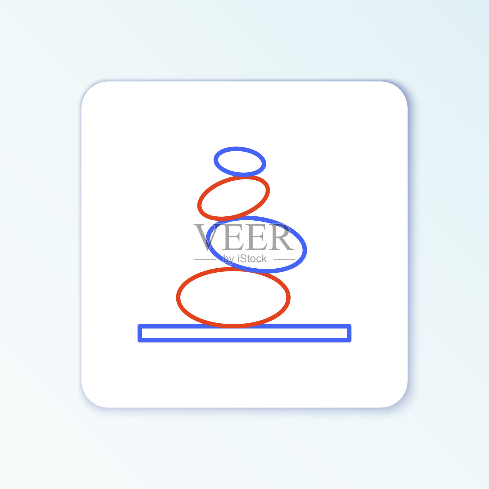 线堆叠热石图标隔离白色图标素材