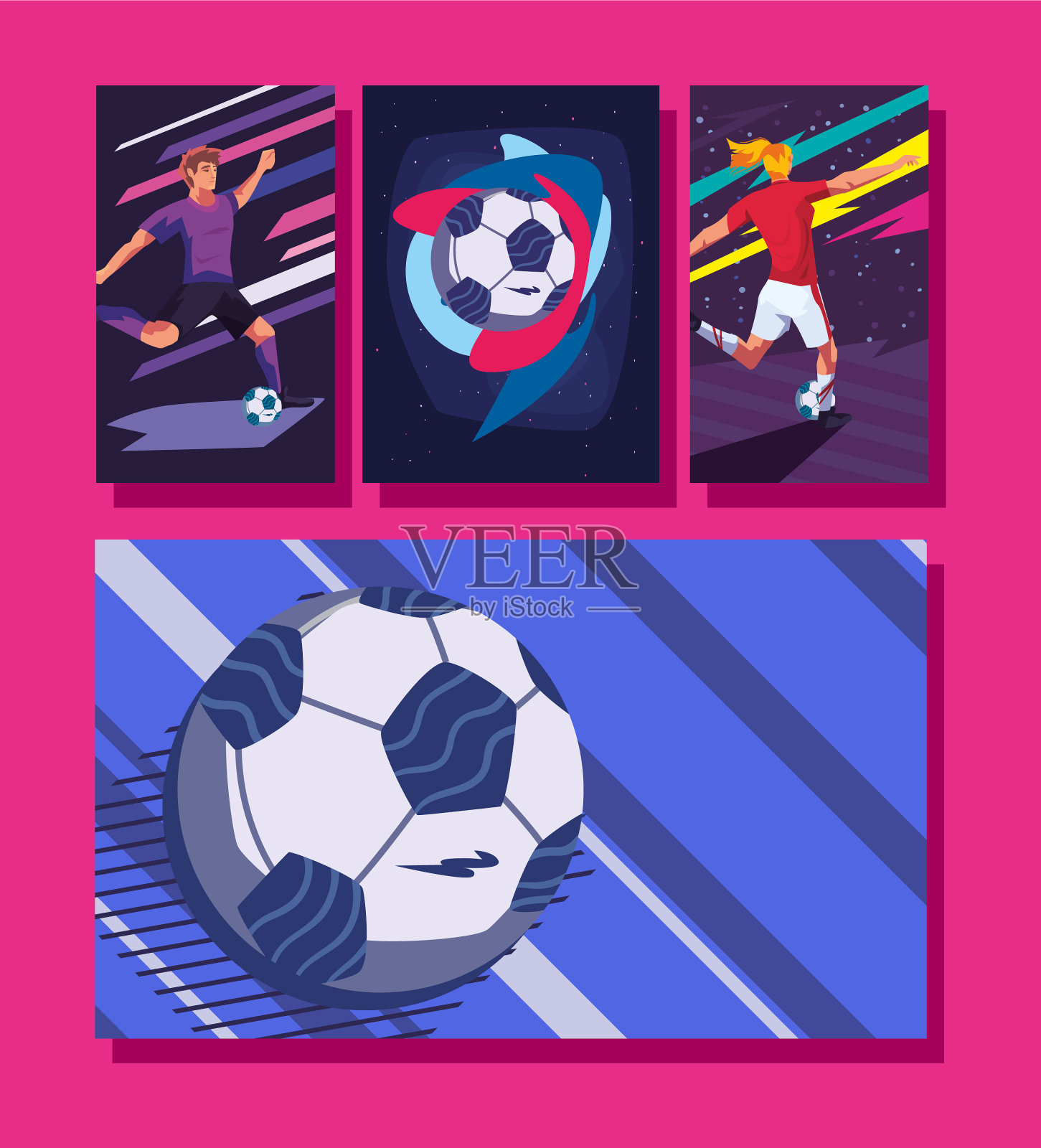 足球横幅图标集插画图片素材