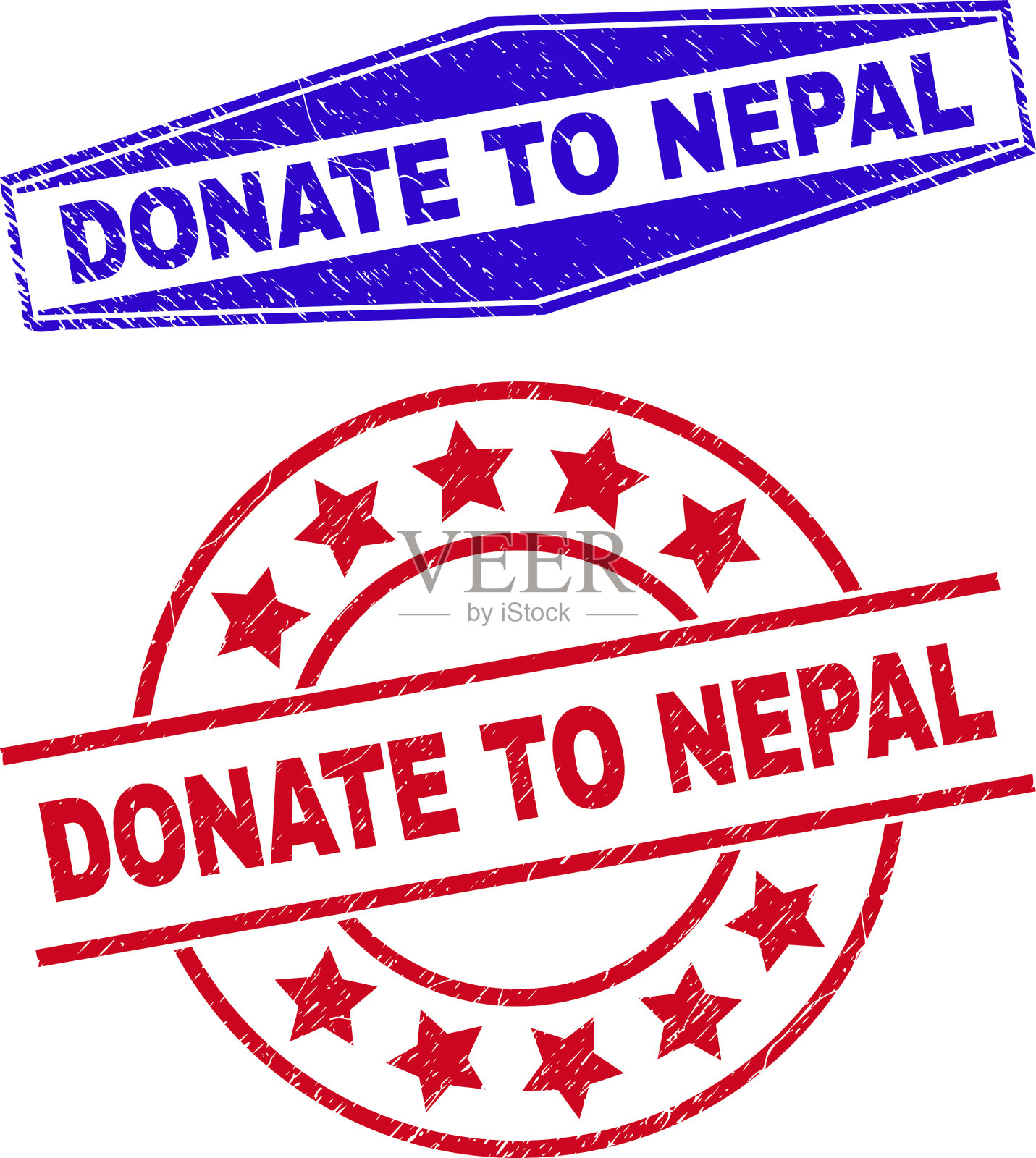 捐赠尼泊尔不洁印章圈和插画图片素材