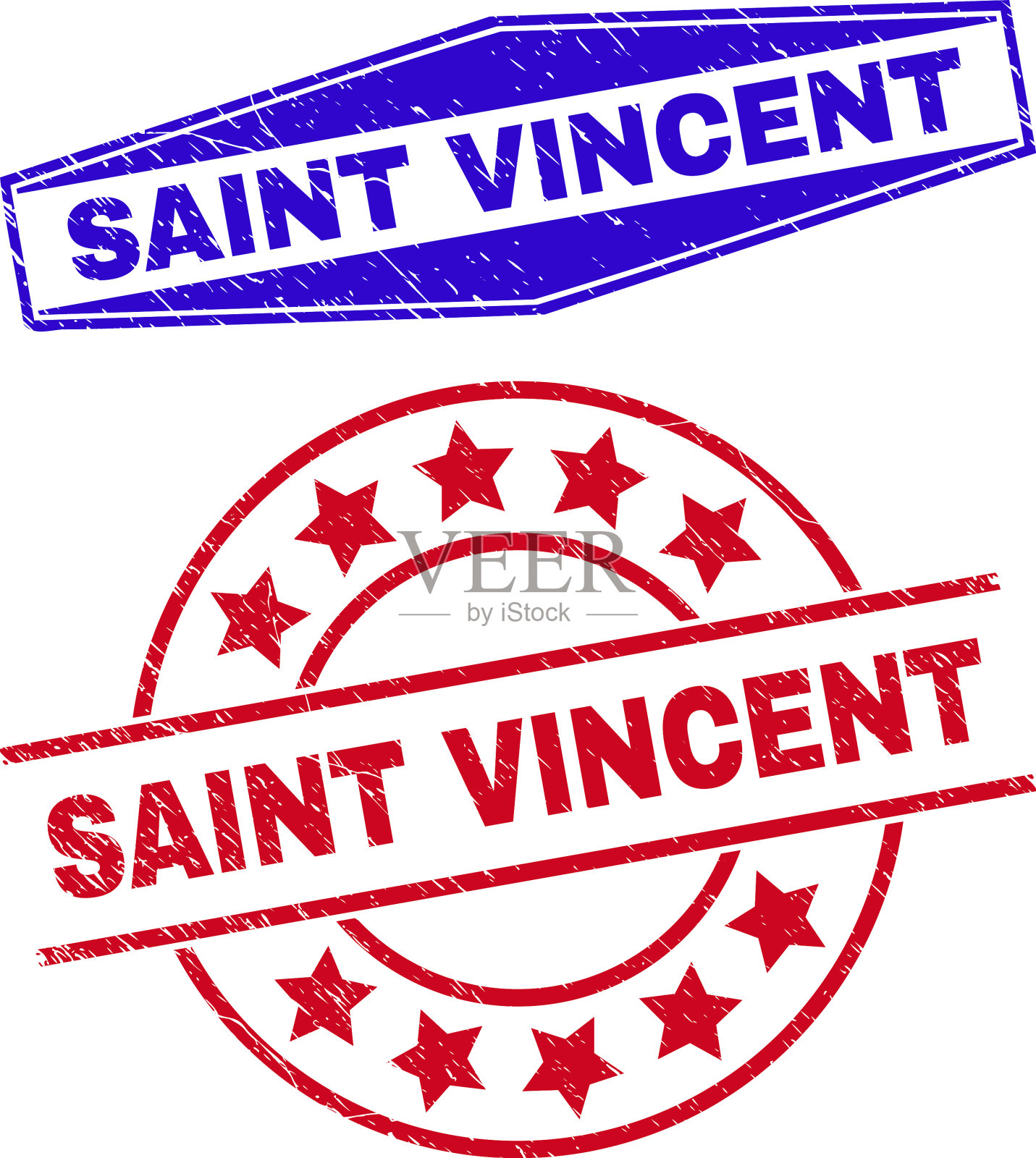 圣文森特圆形和六边形橡胶密封件插画图片素材