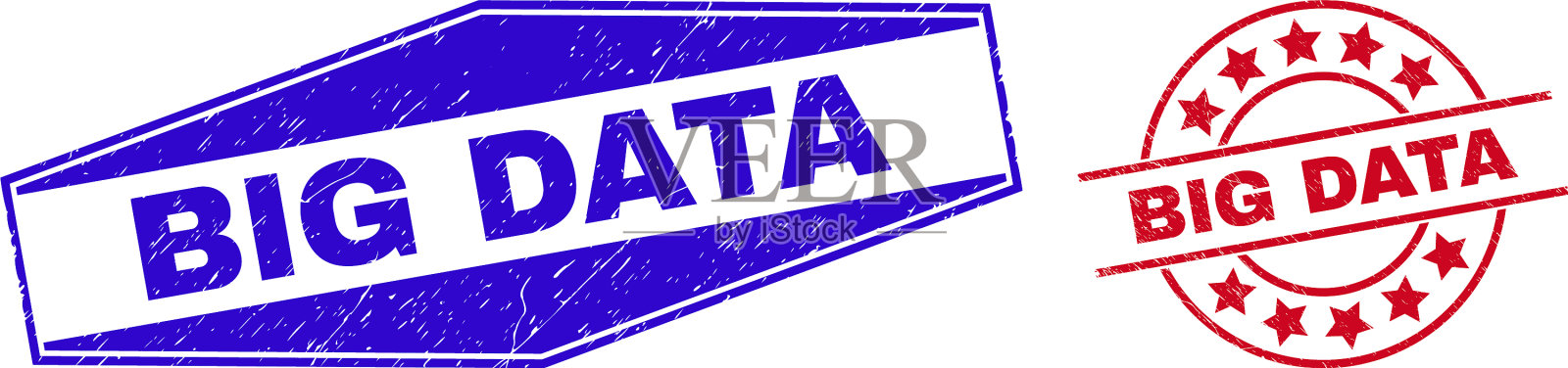 大数据是圆形和六边形的垃圾水印插画图片素材