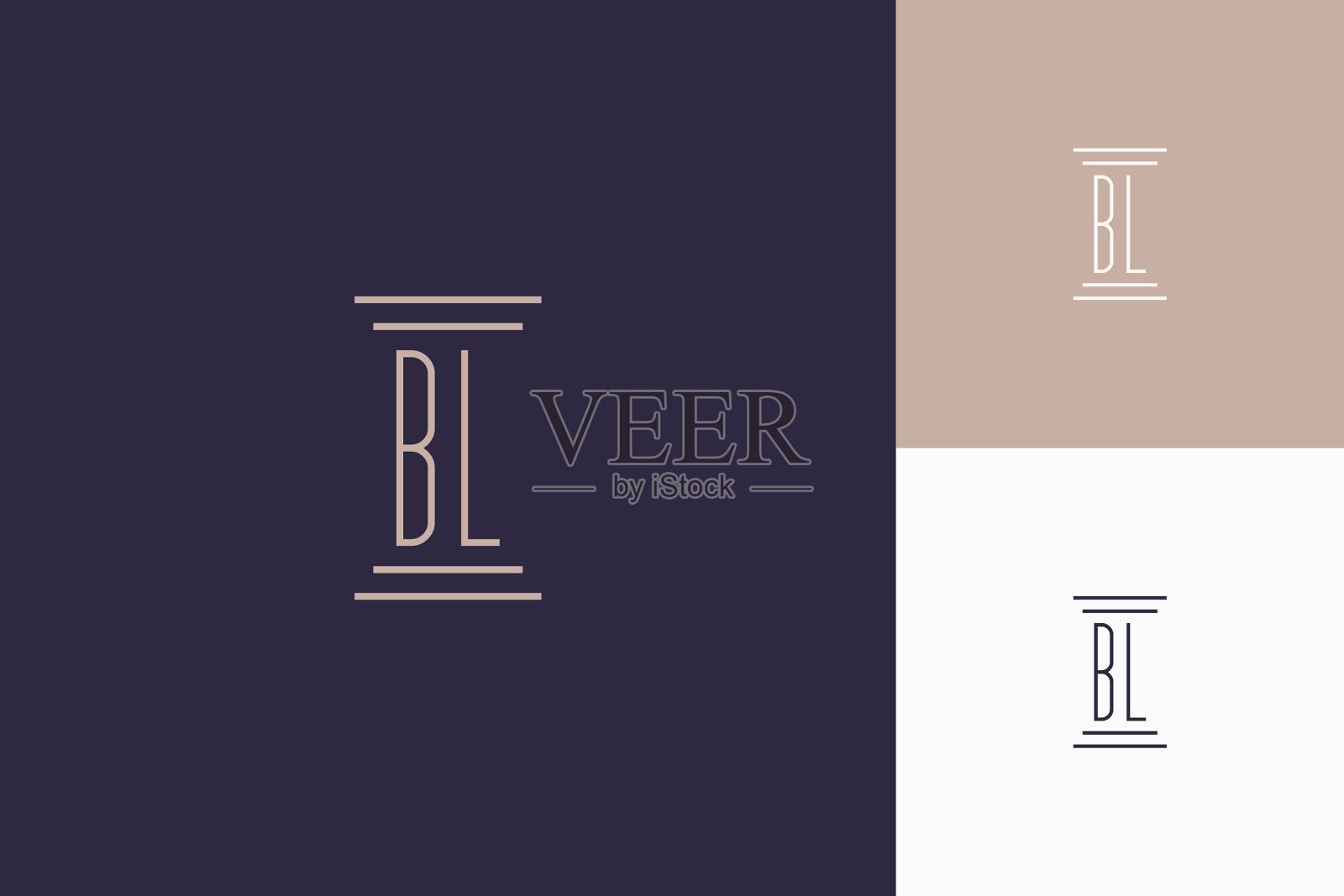 Bl字母首字母设计为律师事务所logo插画图片素材