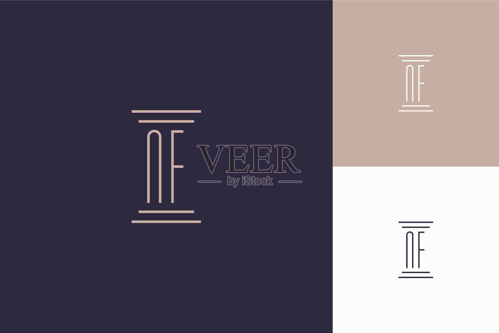 Nf字母首字母设计为律师事务所的标志插画图片素材