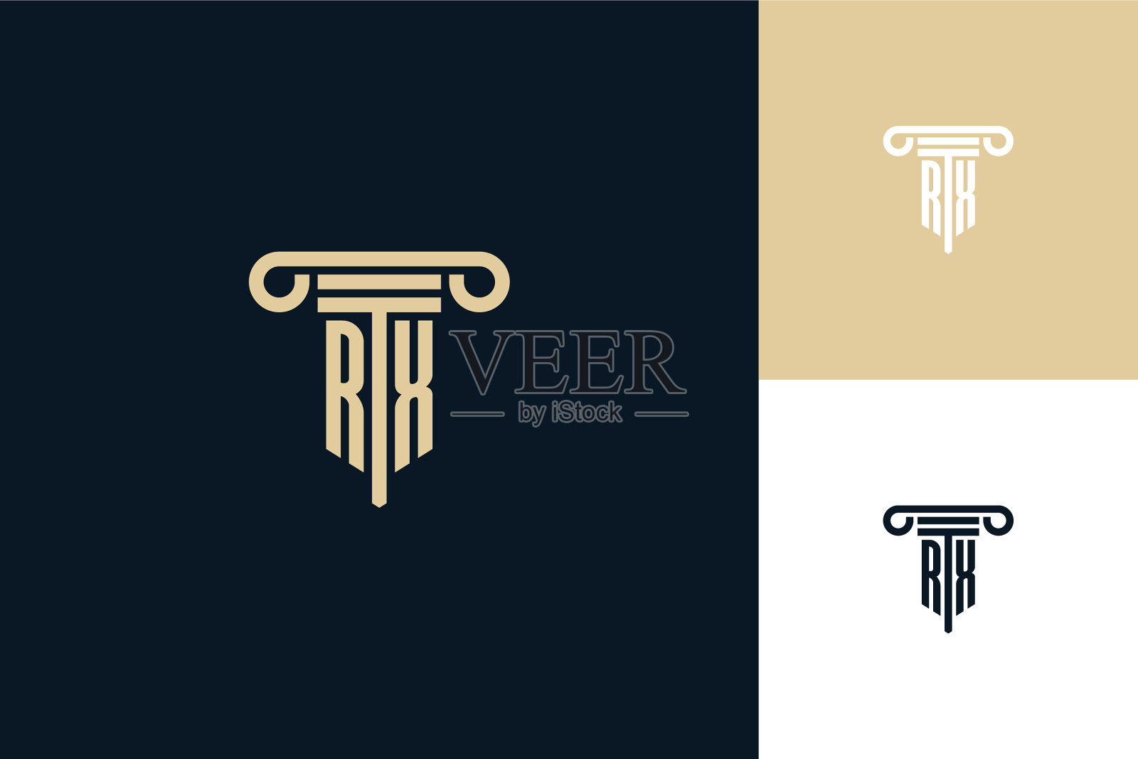 Rx首字母缩写设计标志律师标志插画图片素材