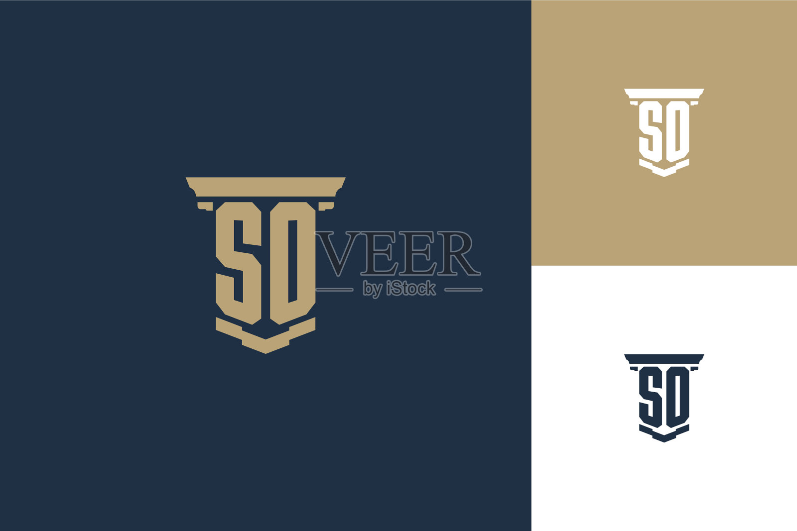 所以字母组合的首字母标志设计与柱形图标插画图片素材