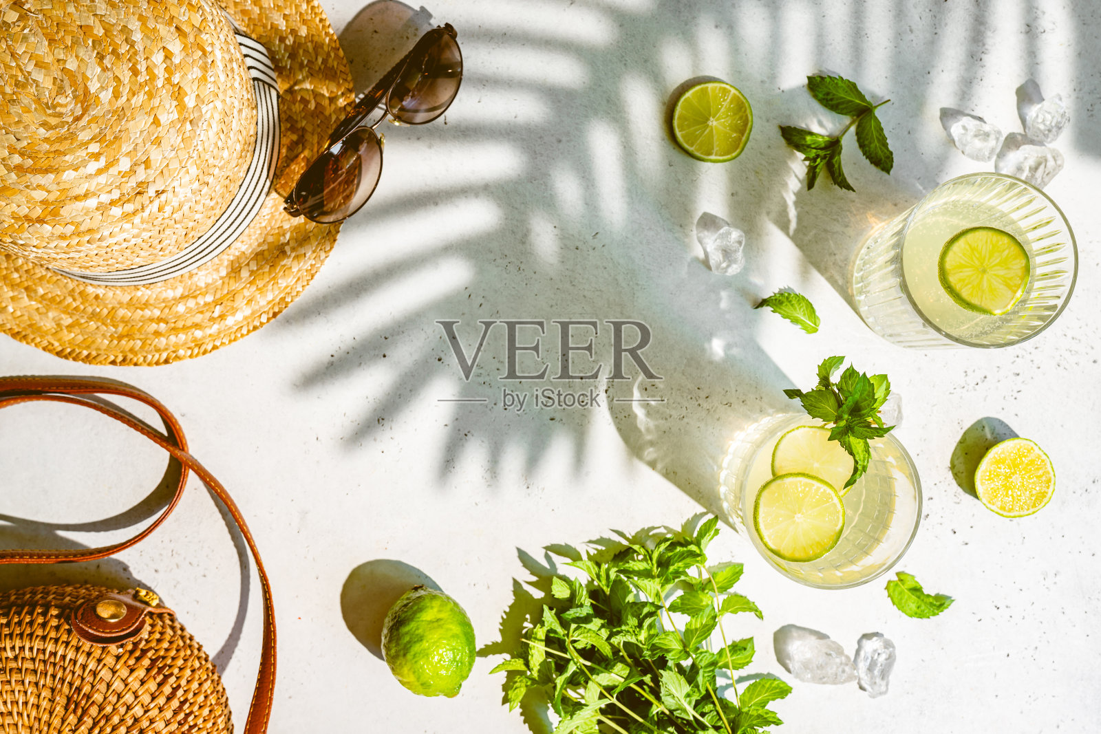 夏日鸡尾酒莫吉托加冰照片摄影图片