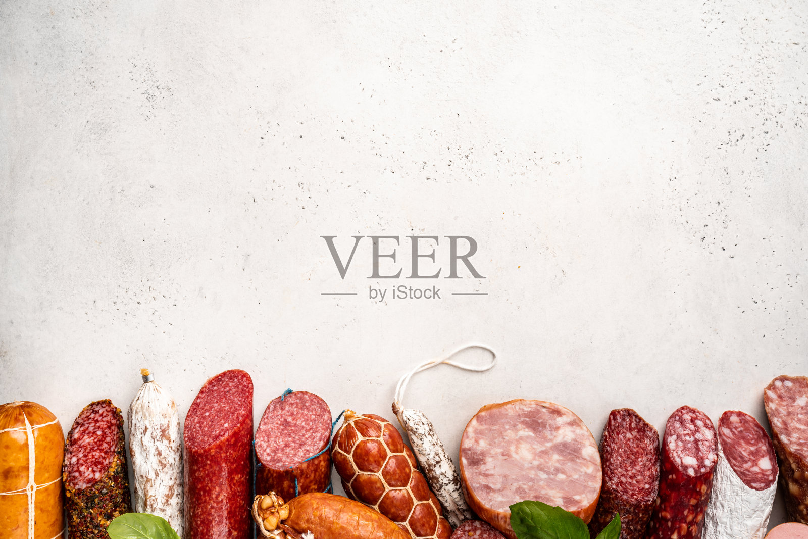 一套不同类型的香肠照片摄影图片