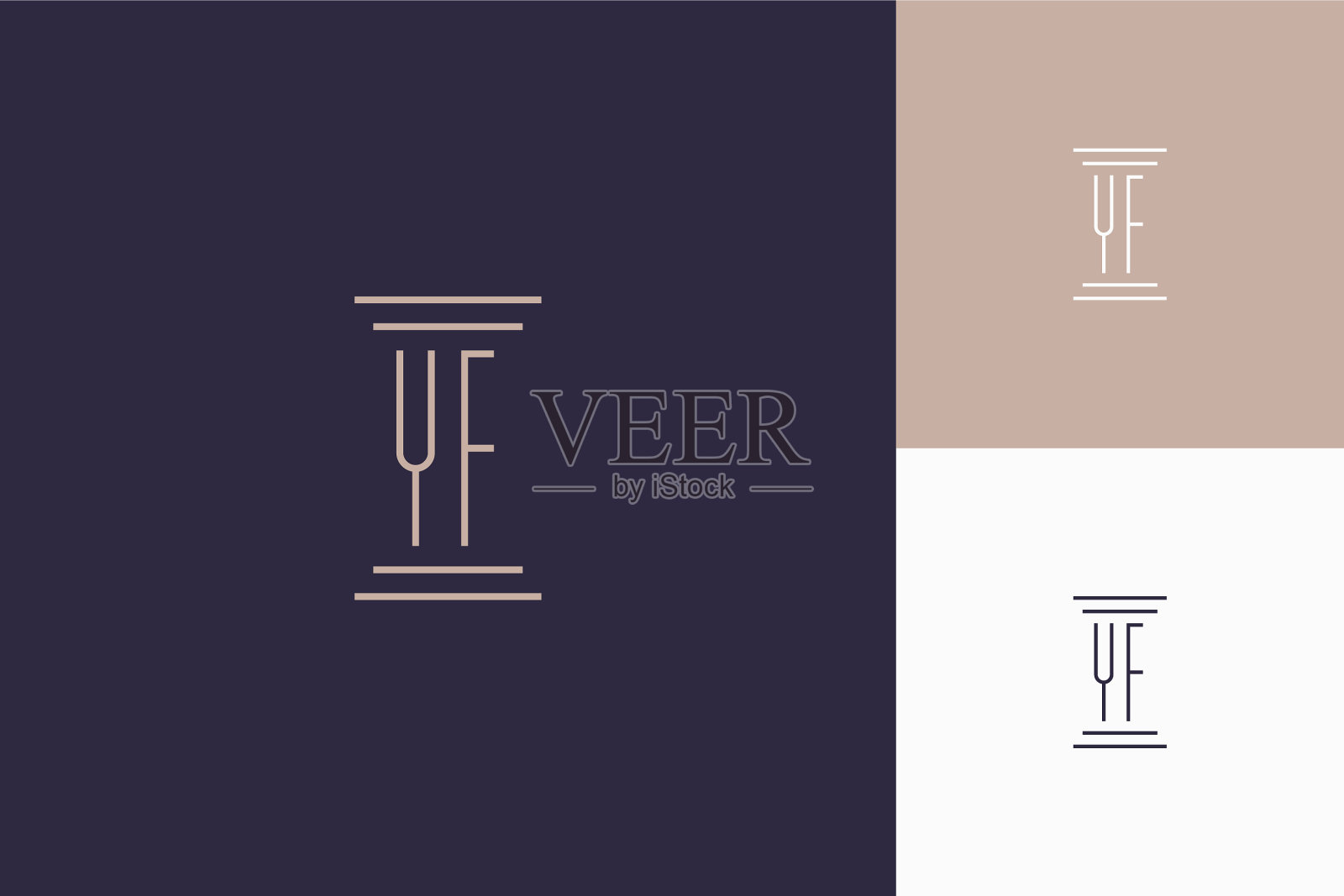 Yf字母首字母设计为律师事务所标识插画图片素材