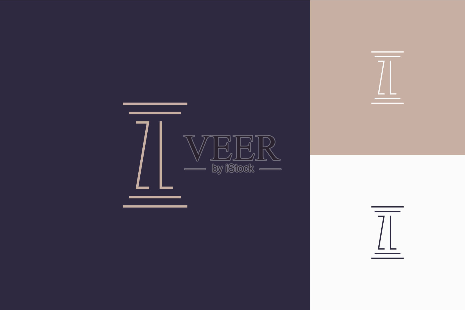 Zl字母首字母设计为律师事务所标识插画图片素材