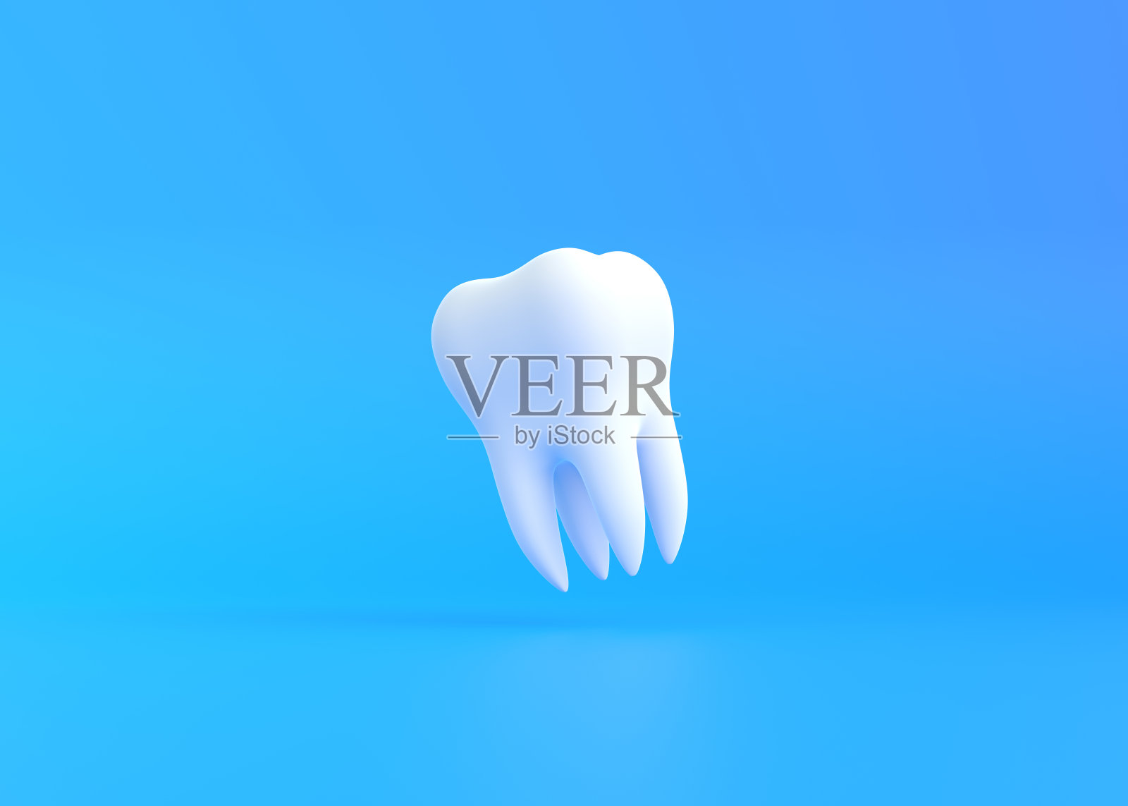 白色的牙齿在蓝色的背景上飞舞照片摄影图片