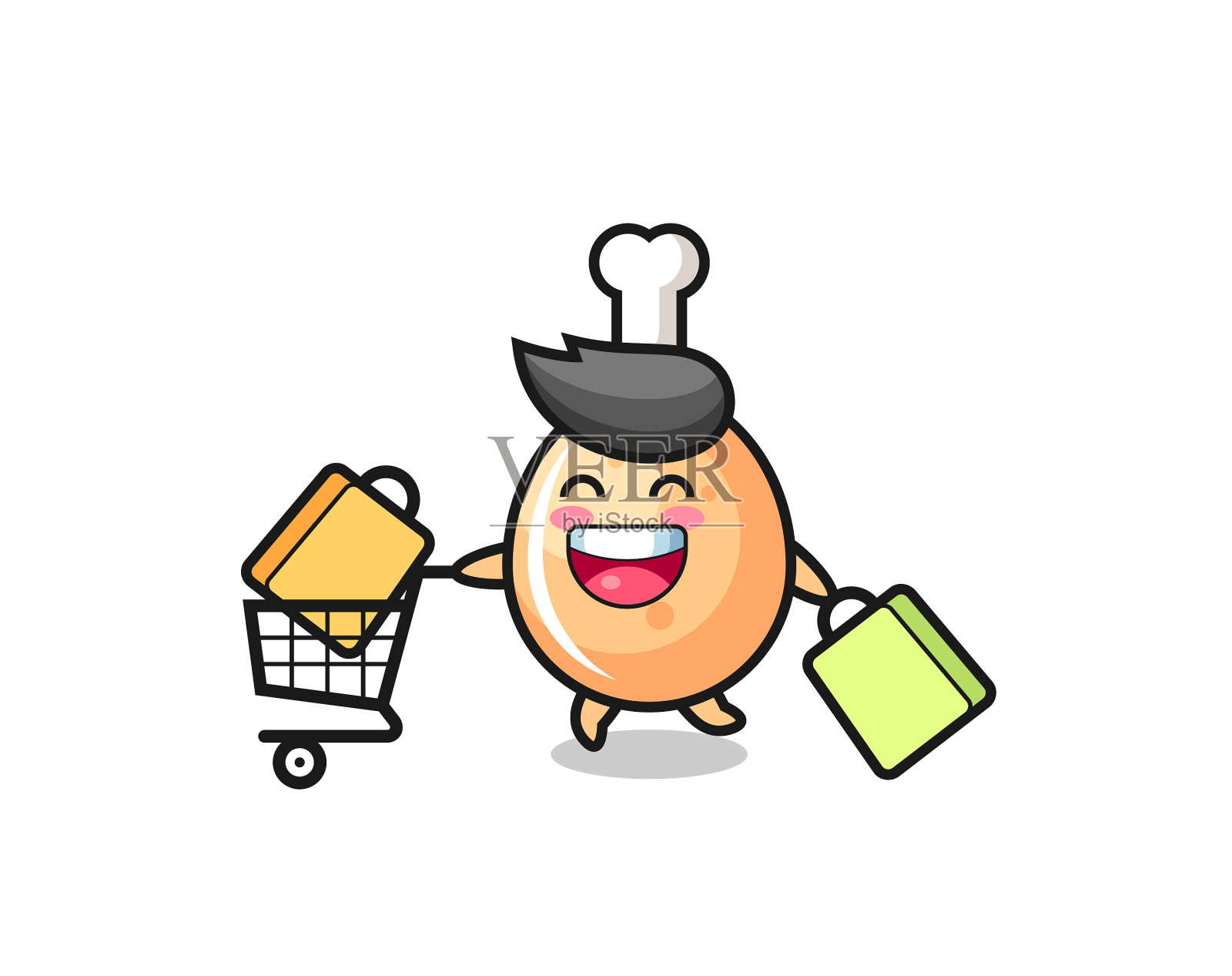 黑色星期五有可爱的炸鸡吉祥物插画图片素材