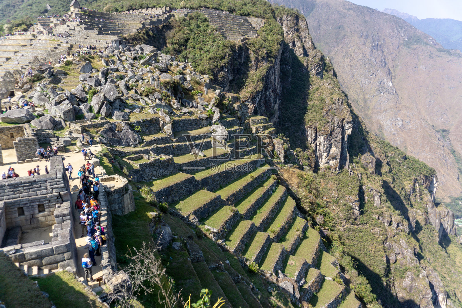 神秘的马丘比丘景观。马丘比丘是秘鲁印加文明的一座古老要塞城市。照片摄影图片