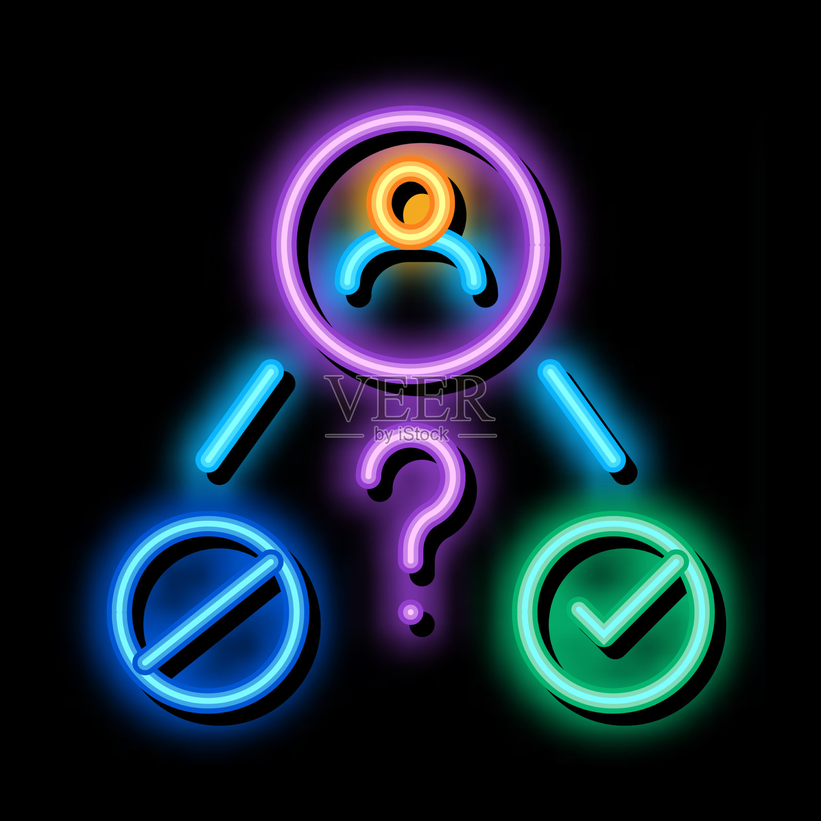 不确定的国家领导人霓虹灯图标图标素材