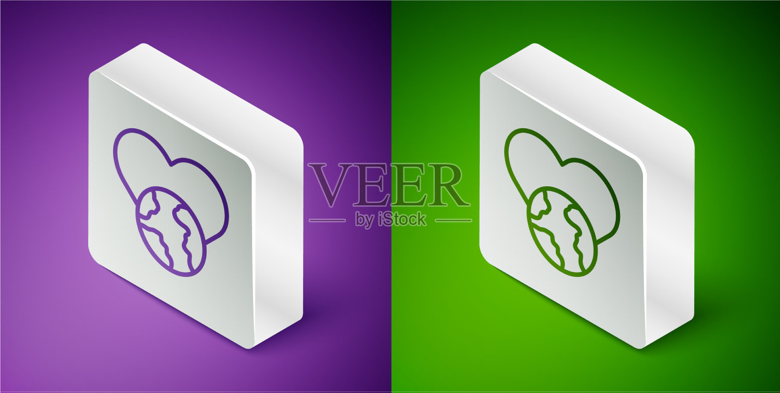 等距线心世界-爱的图标图标素材