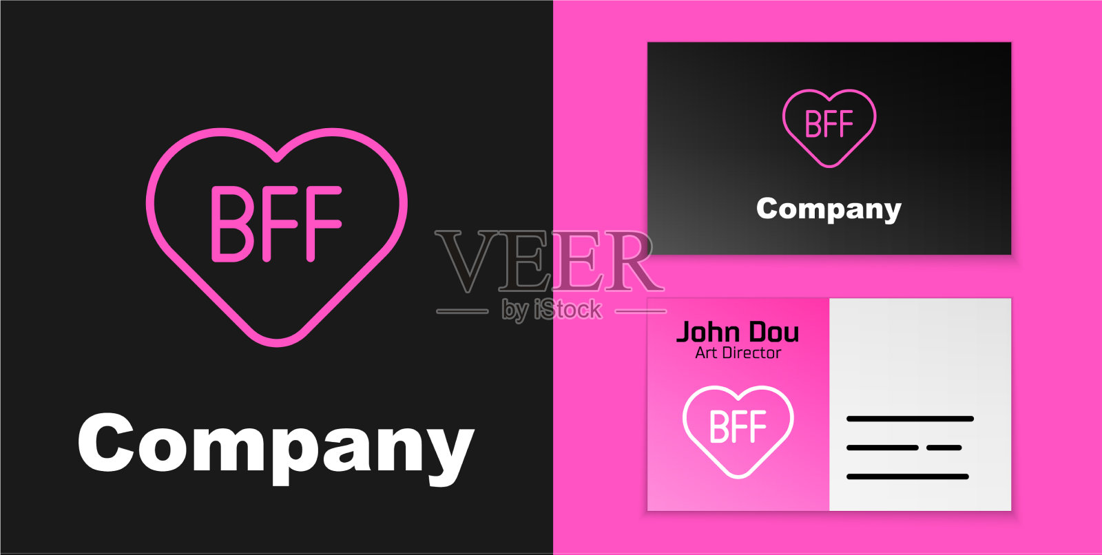 粉色线是永远的死或最好的朋友的标志插画图片素材