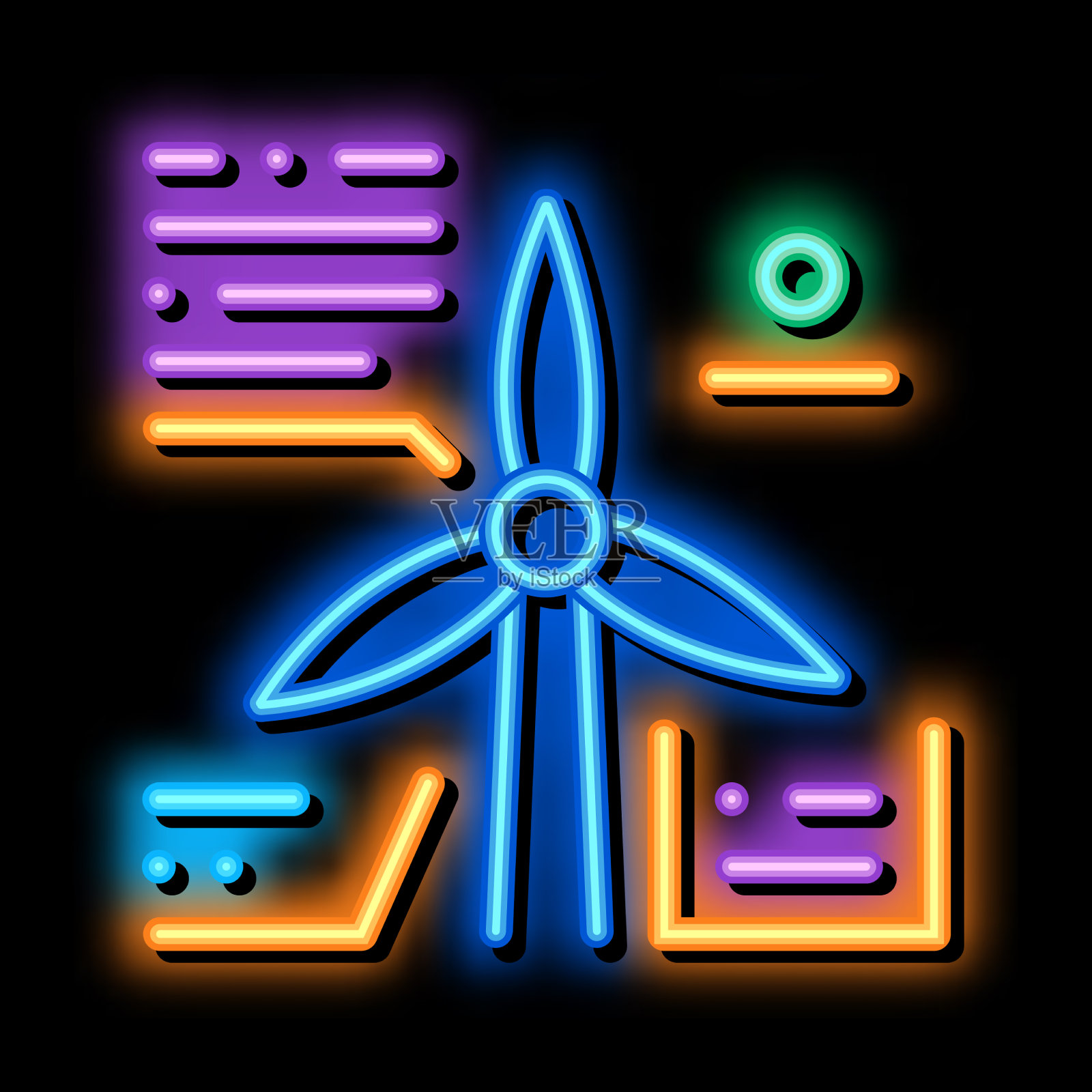 解析研究风车图标插画图片素材