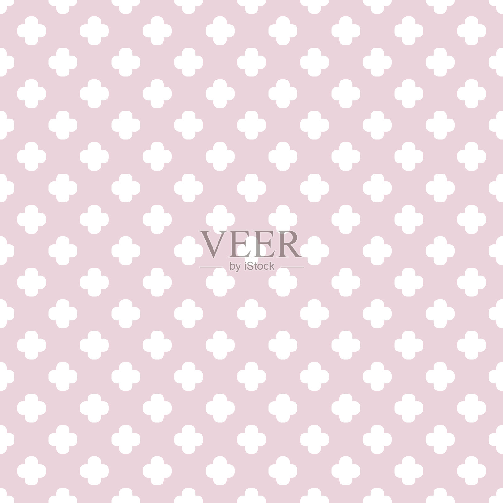 无缝白色图案在粉红色的背景。插画图片素材