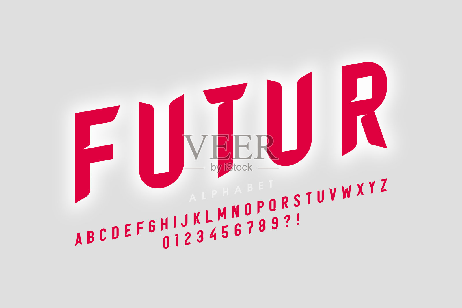 未来主义技术风格字体插画图片素材