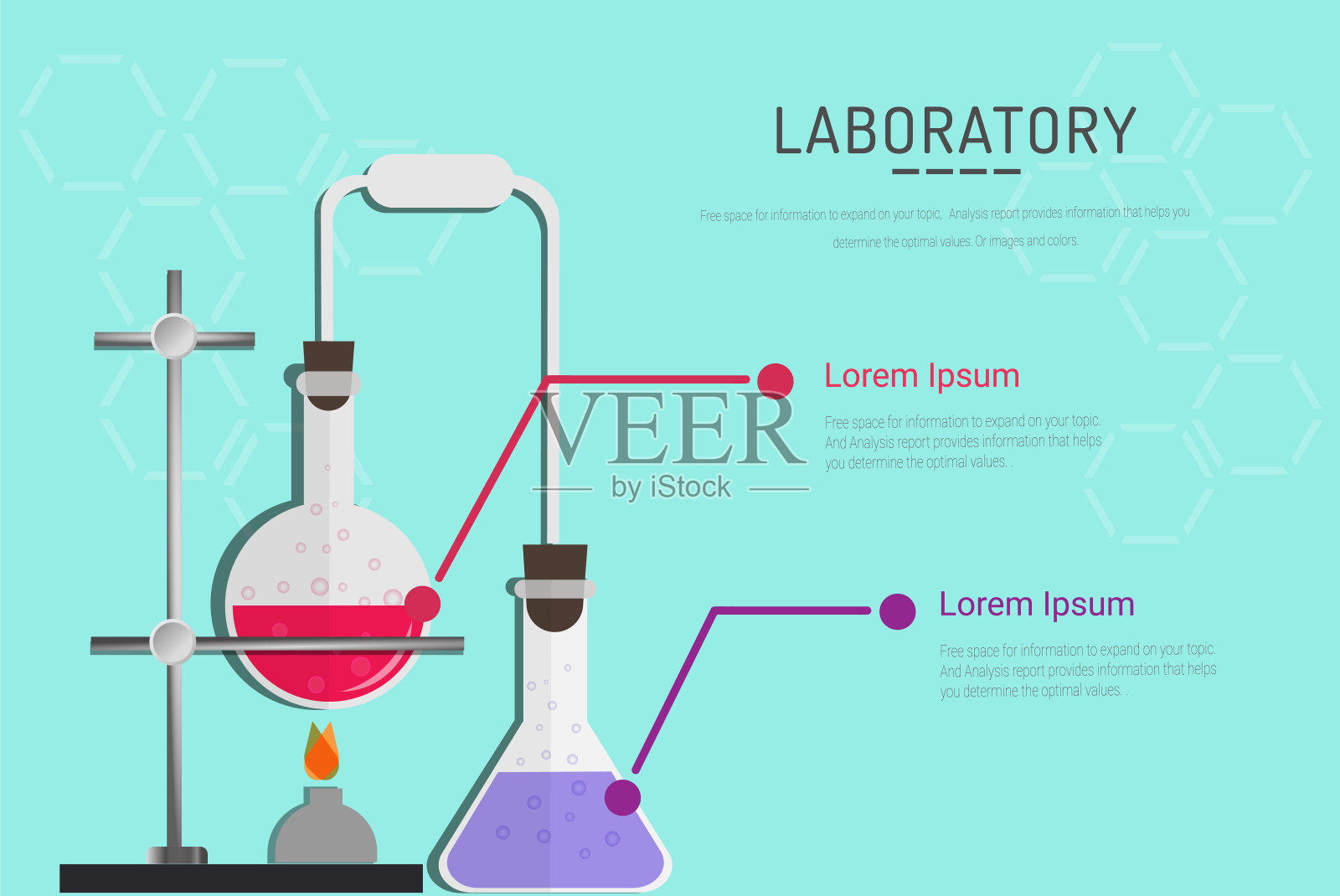化学实验室科学与技术。科学家工作的概念。插画图片素材