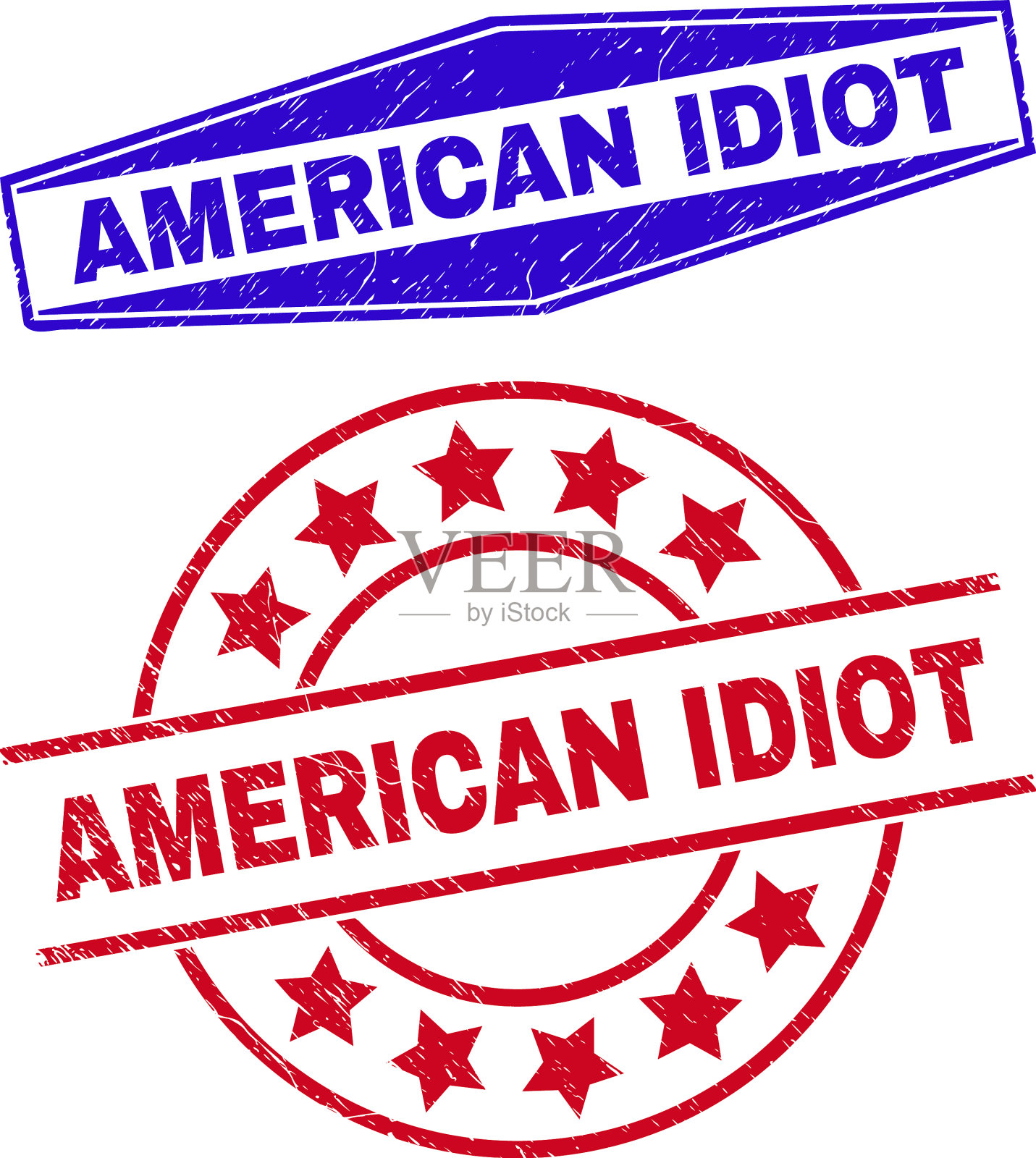 美国白痴的臭徽章插画图片素材