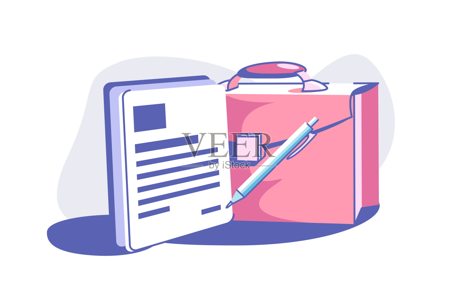 商务文件及公文包插画图片素材