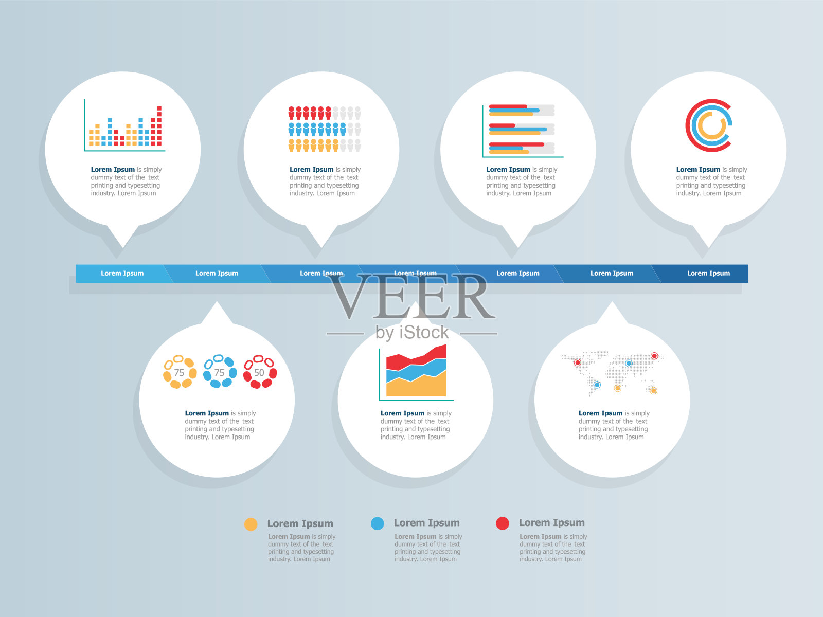 摘要水平时间轴信息图统计插画图片素材
