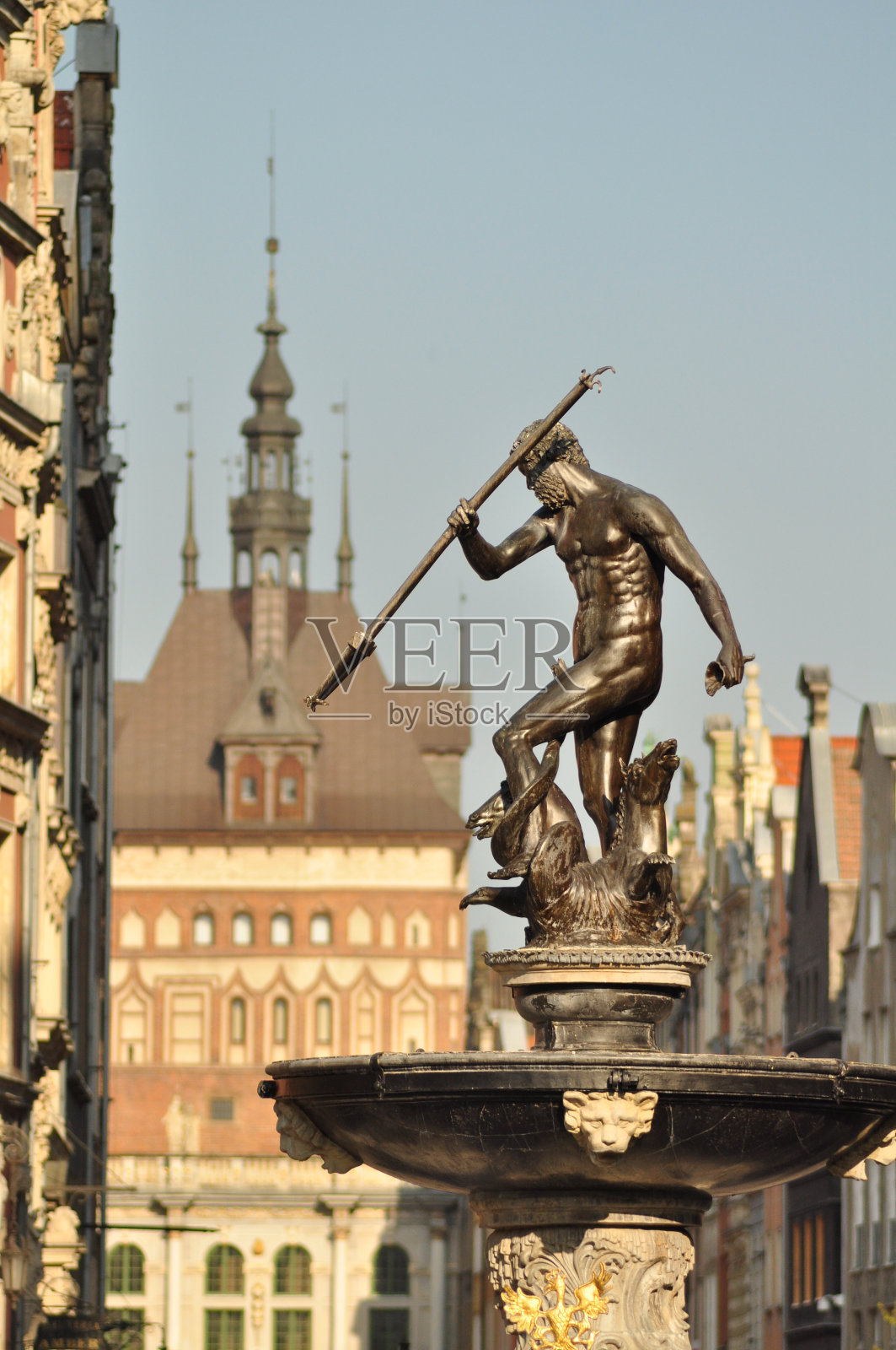 格但斯克海王星喷泉照片摄影图片