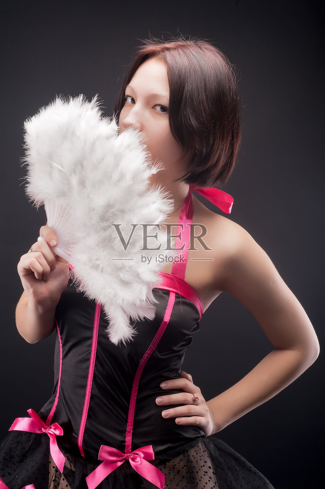 扇子美女照片摄影图片