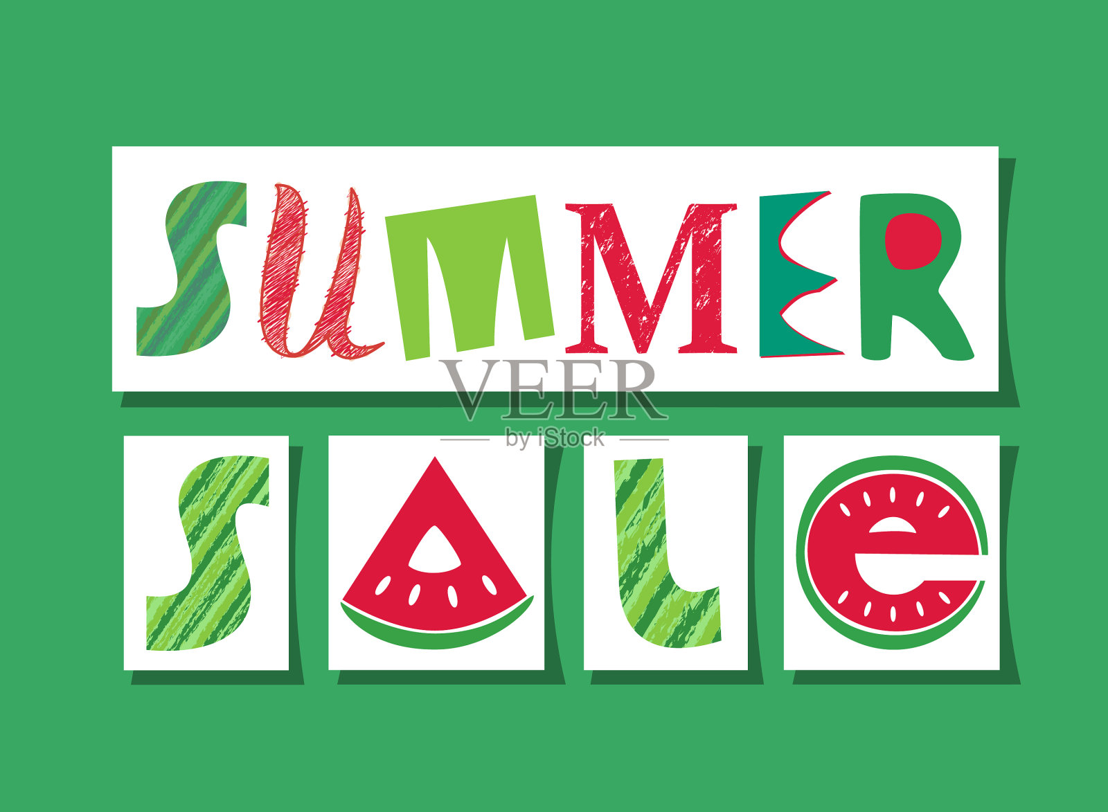 夏季大甩卖花式字招牌插画图片素材