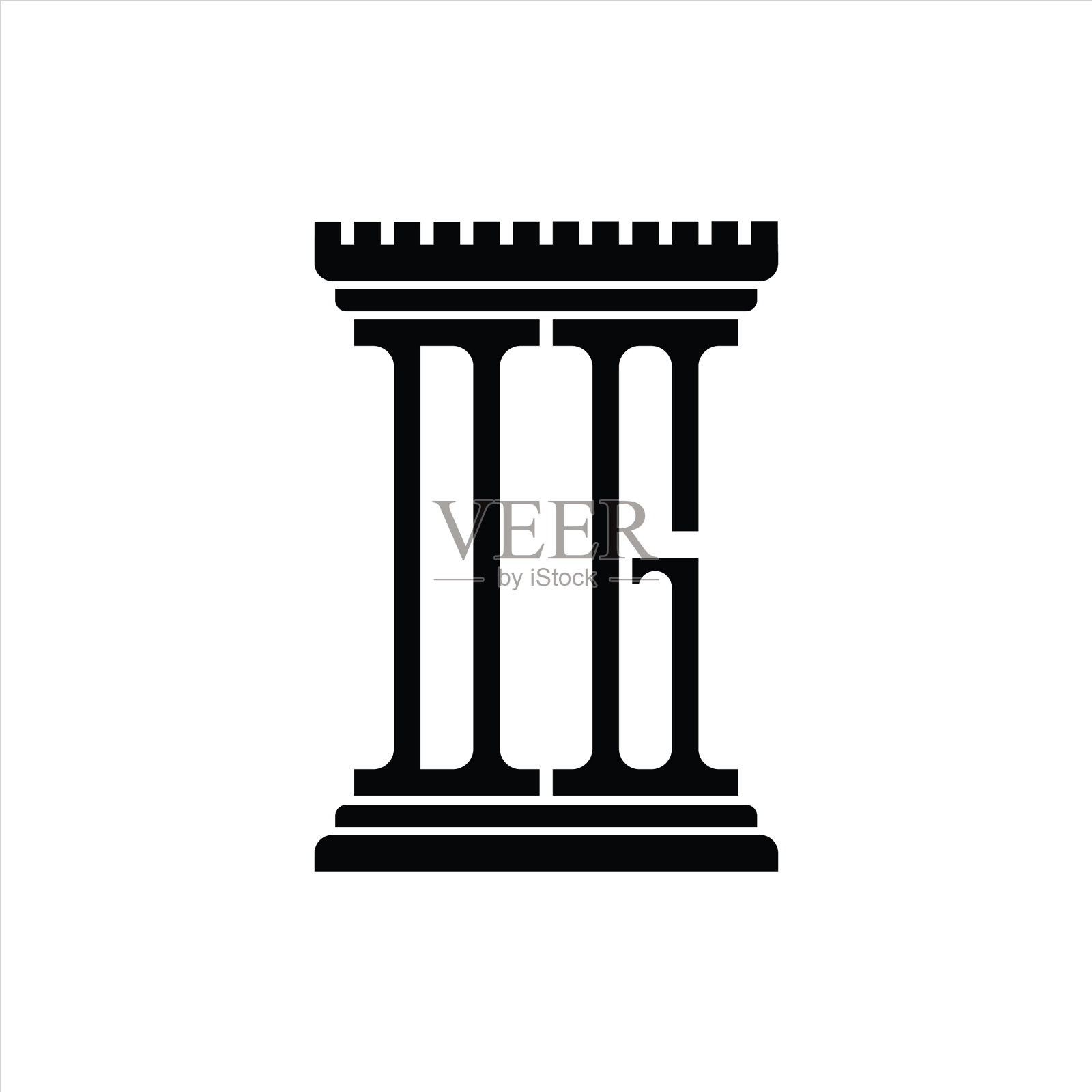 Dg标志字母与柱形设计模板图标素材