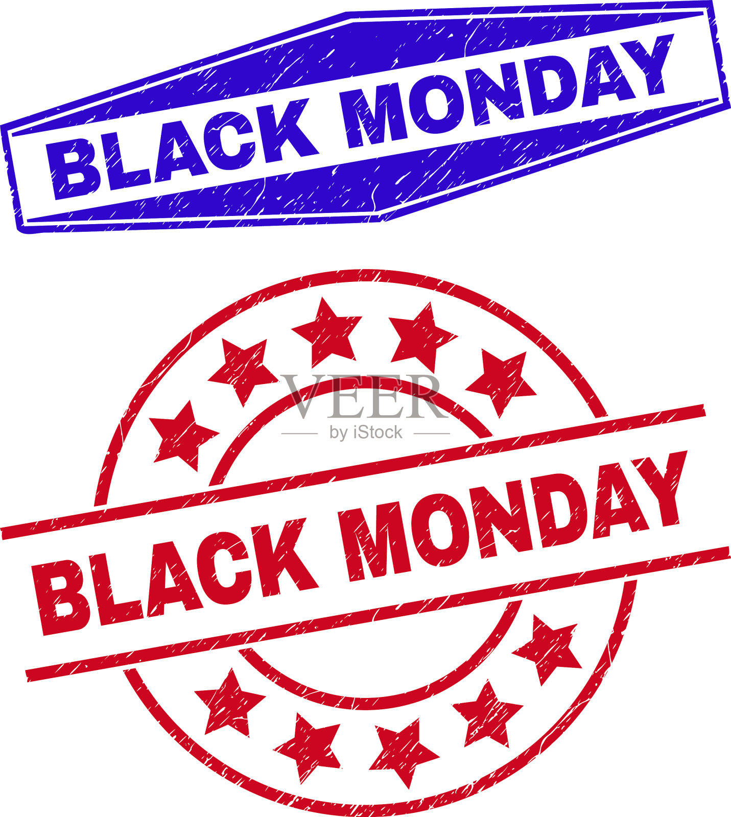黑色星期一不干净的邮票圈和设计元素图片