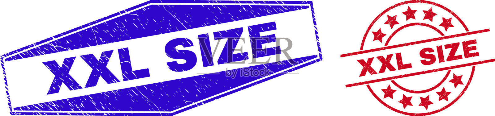 XXL尺寸的圆形和六角形危重印章密封插画图片素材