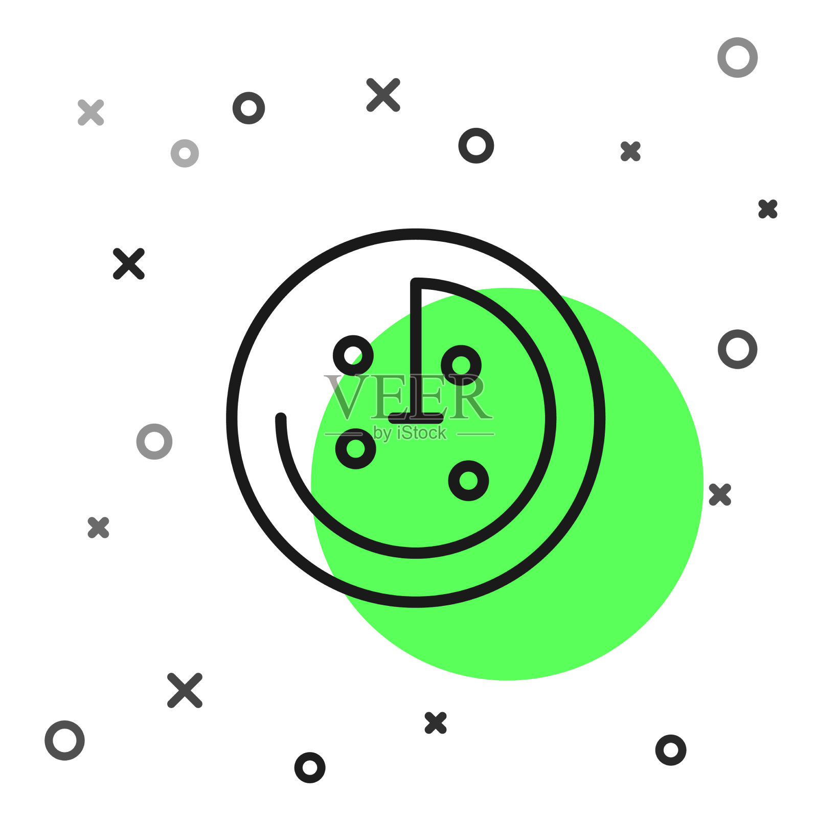 黑线雷达，目标在监控中插画图片素材