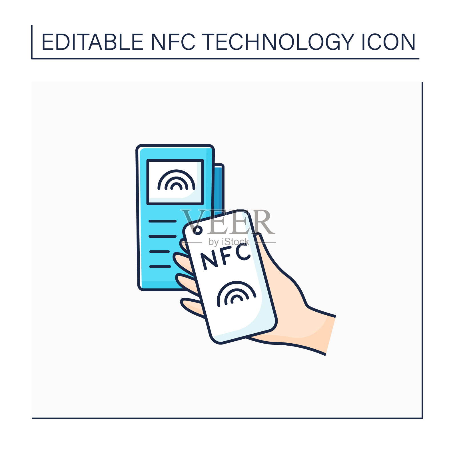 NFC技术彩色图标设计模板素材