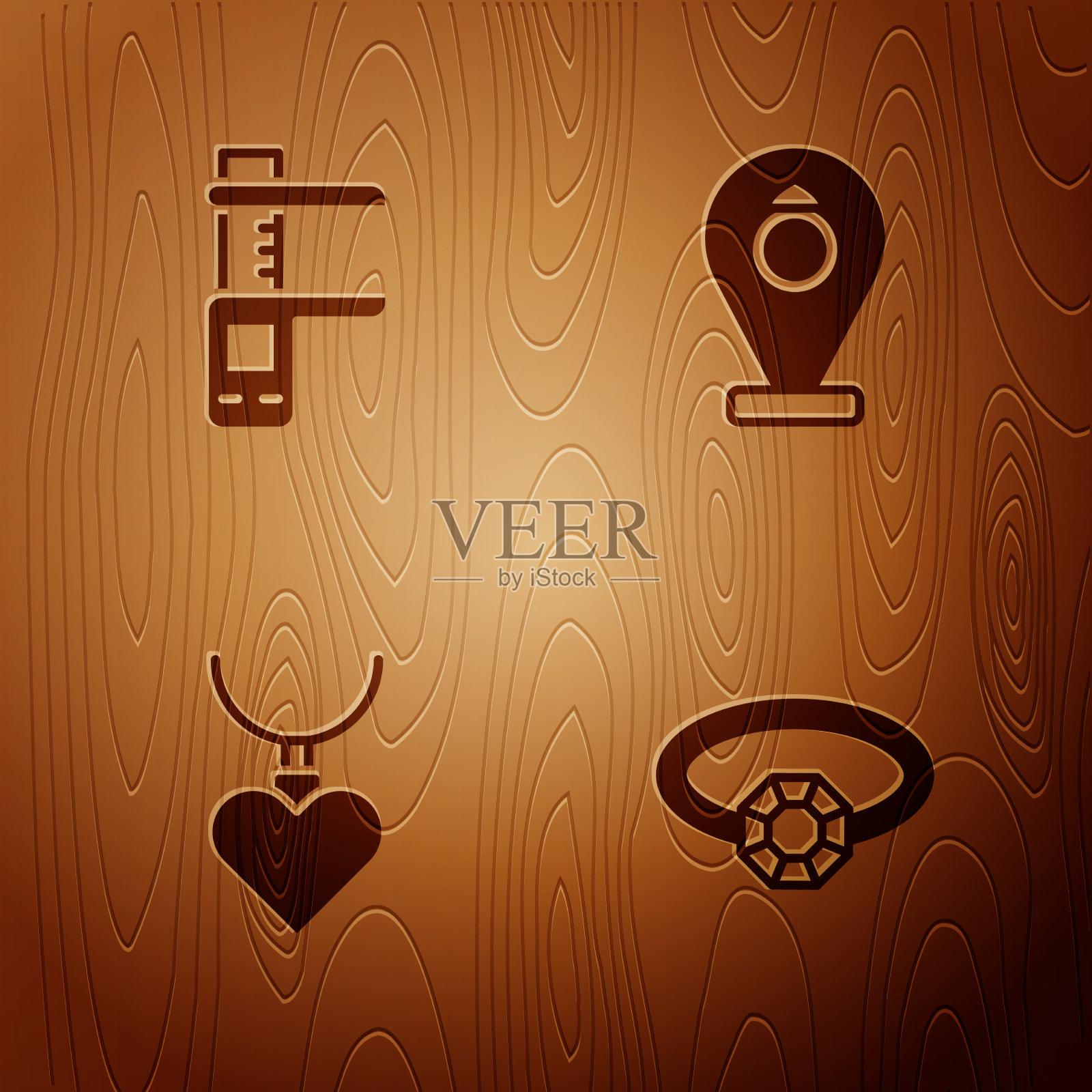 镶钻接合环卡尺或卡尺图标素材