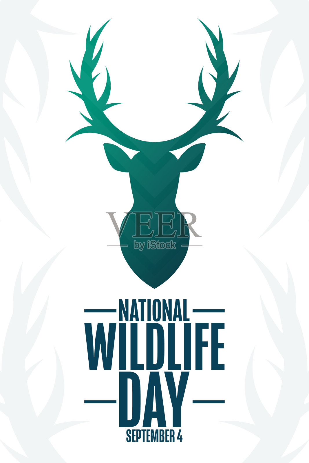 国家野生动物的一天。9月4日。节日的概念。模板背景，旗帜，卡片，海报与文字题词。向量EPS10插图。插画图片素材
