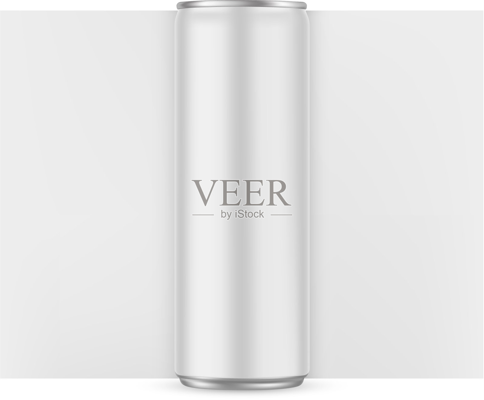 有光泽的饮料罐模型与空白完成设计元素图片