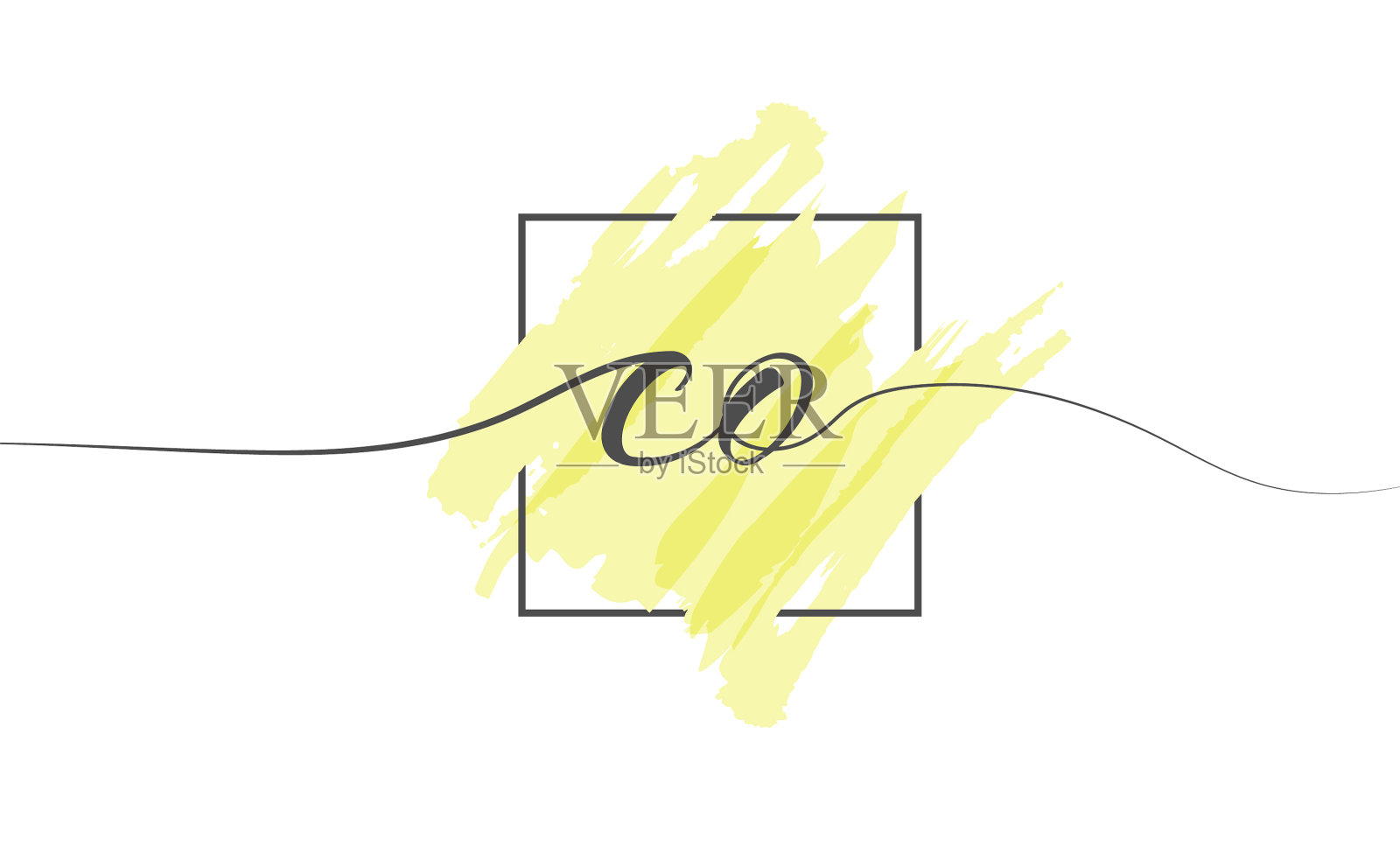 书法小写字母co在一个单一设计元素图片