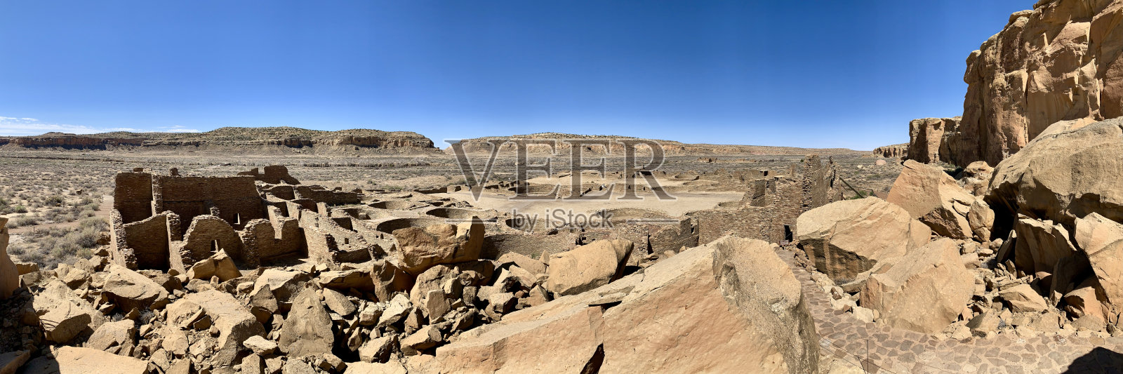 新墨西哥州查科文化国家历史公园的普韦布洛·博尼托照片摄影图片