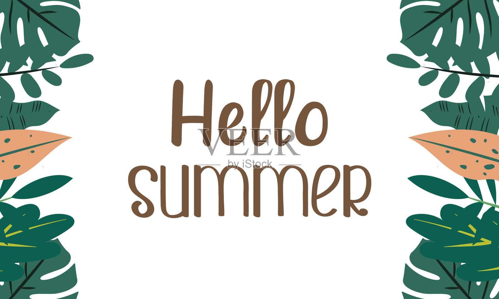 有机扁平夏季背景插画图片素材