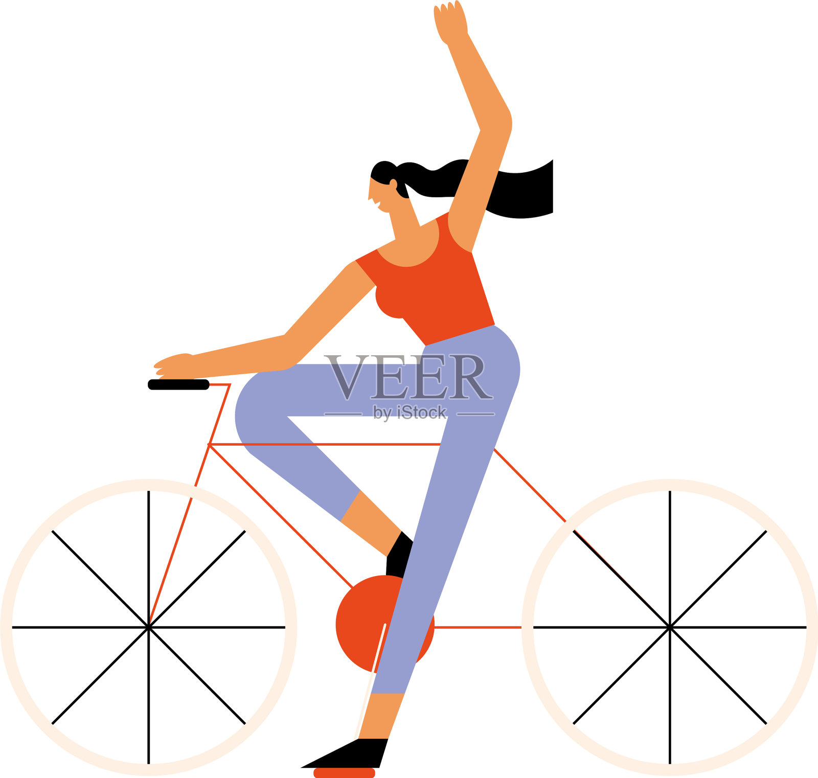 女人的自行车设计元素图片