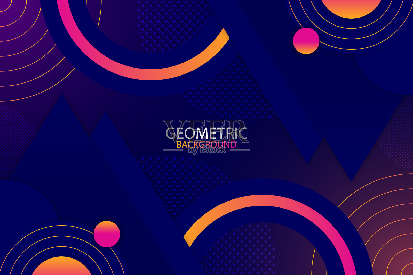 抽象几何现代闪亮蓝橙插画图片素材