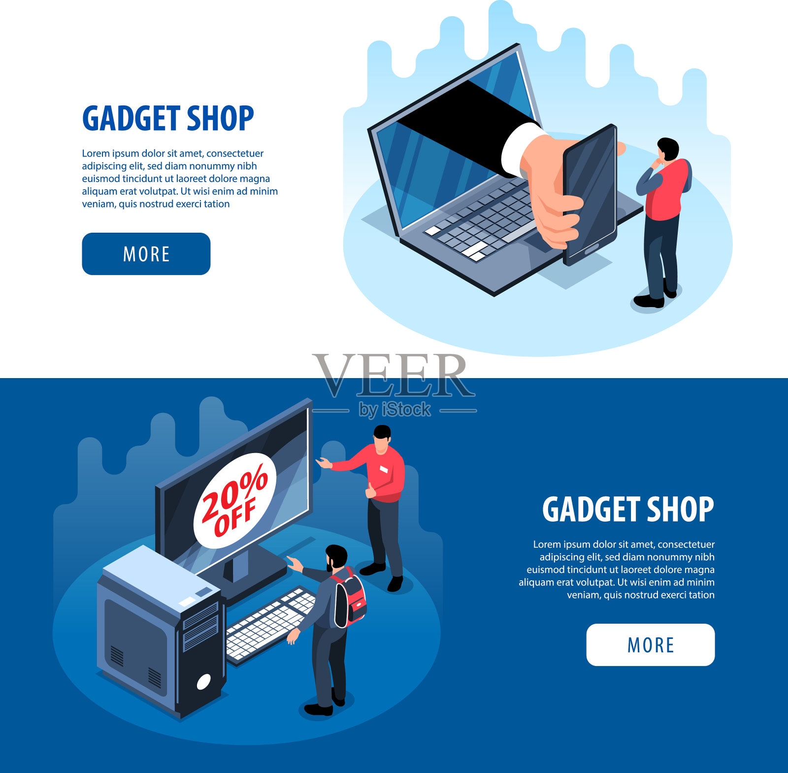 小工具商店横幅套装插画图片素材