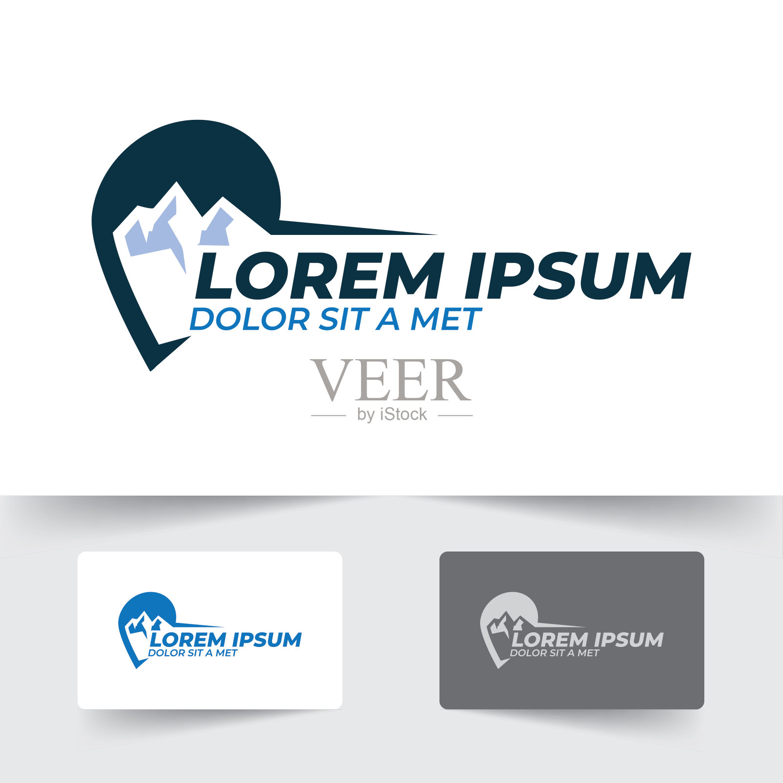 户外徽章与地图针形状插图设计模板隔离在白色背景插画图片素材